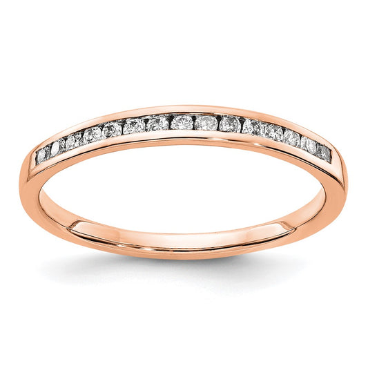 14k Rose Gold Real Diamond Channel Band