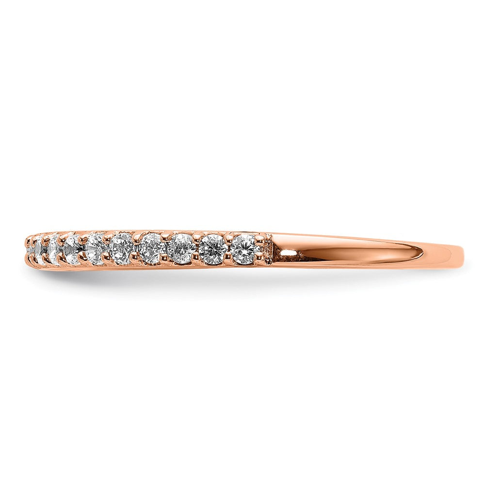 14k Rose Gold Polished Real Diamond Band