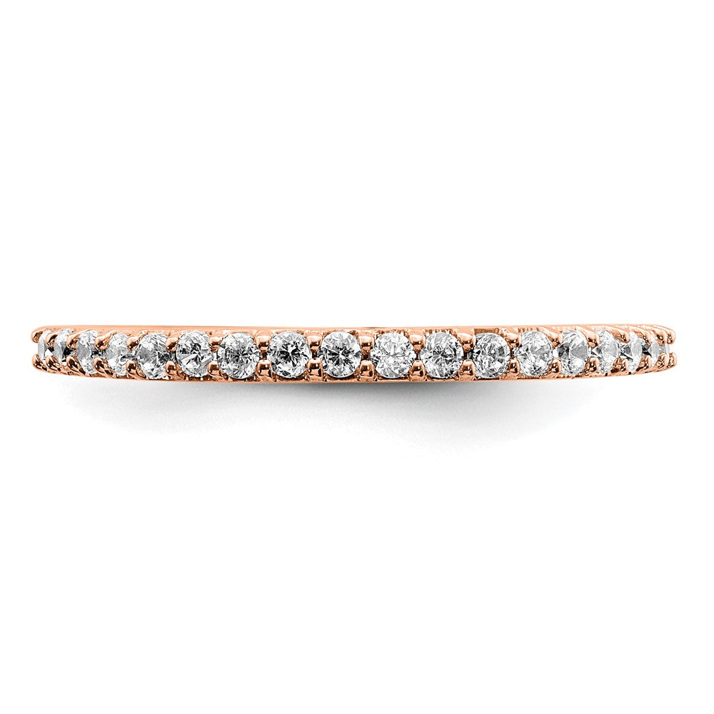 14k Rose Gold Polished Real Diamond Band