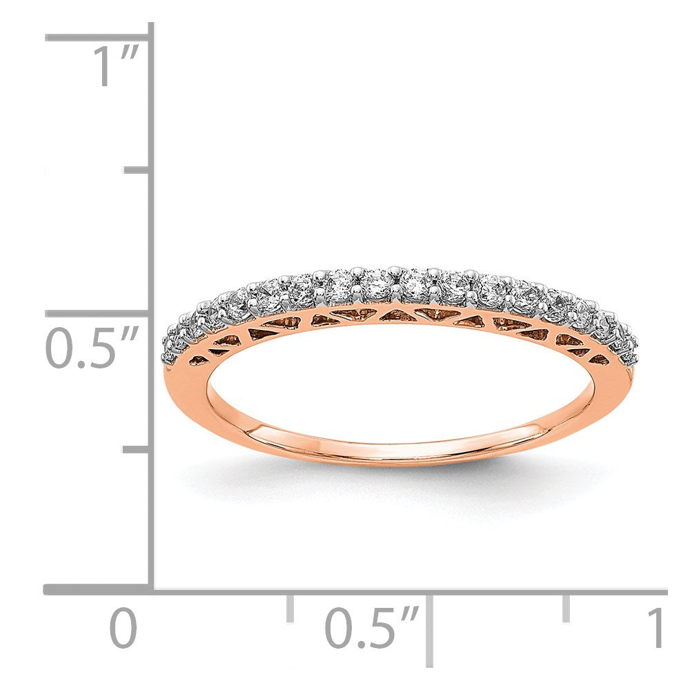 14k Rose Gold Polished Real Diamond Band