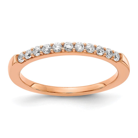 14k Rose Gold Real Diamond Band