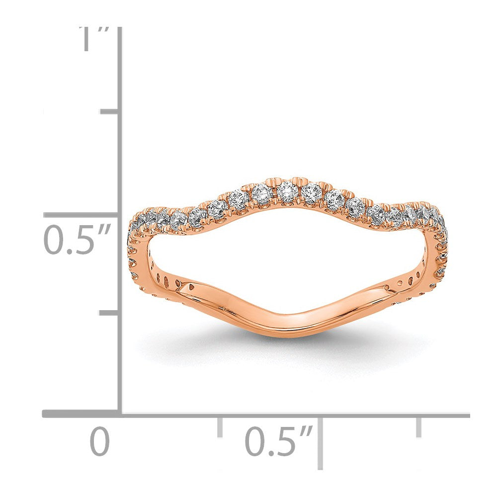 14k Rose Gold Real Diamond Wavy Band