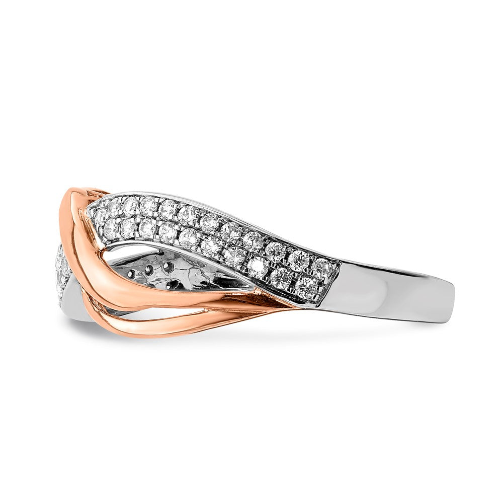 14K White & Rose Gold Real Diamond Ring