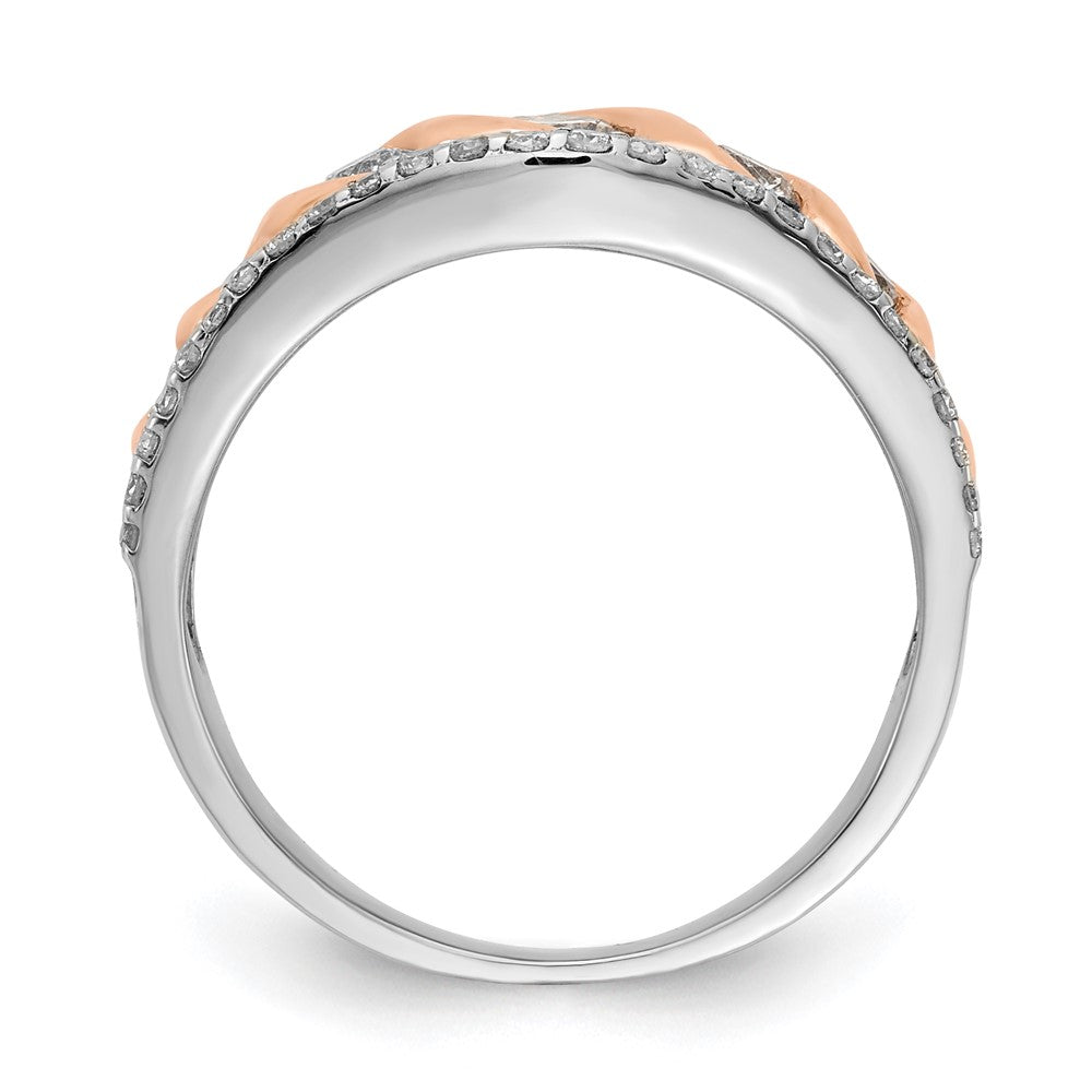 14k White/Rose Gold Real Diamond Ring