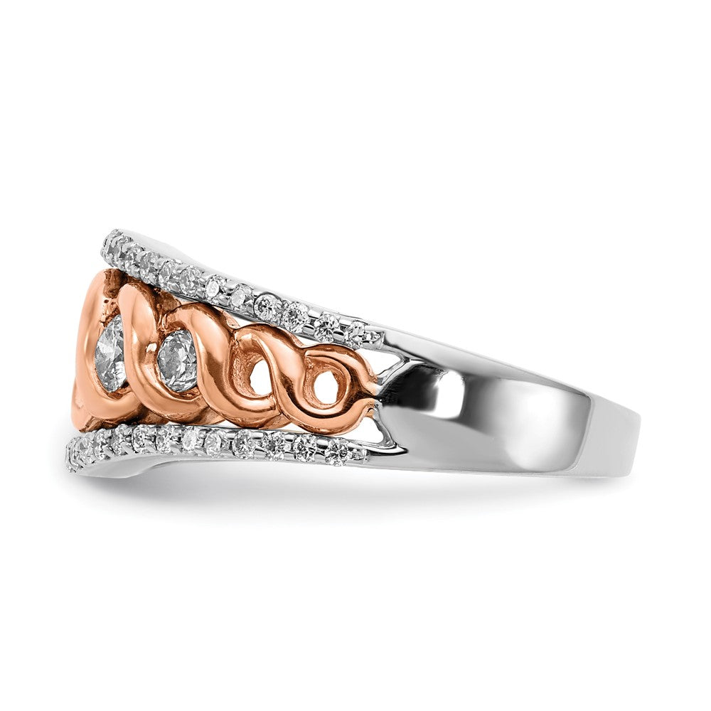 14k White/Rose Gold Real Diamond Ring