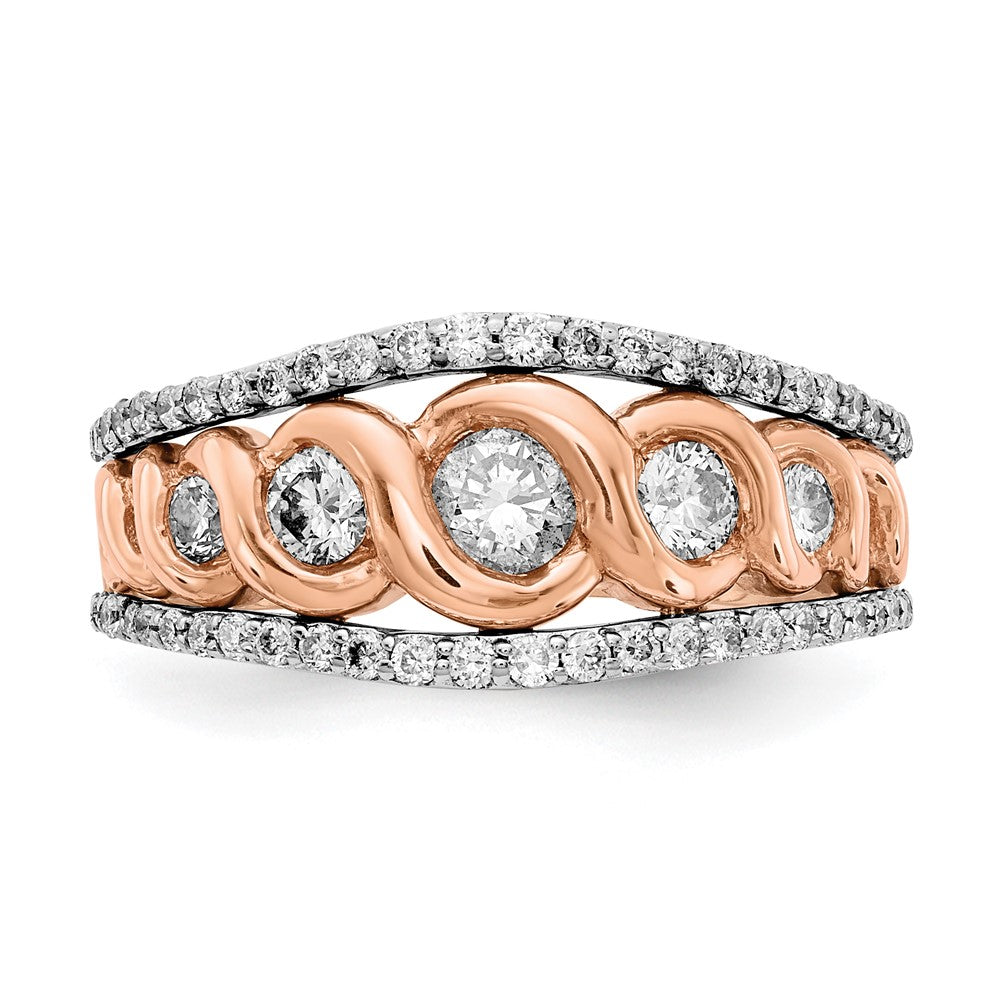 14k White/Rose Gold Real Diamond Ring