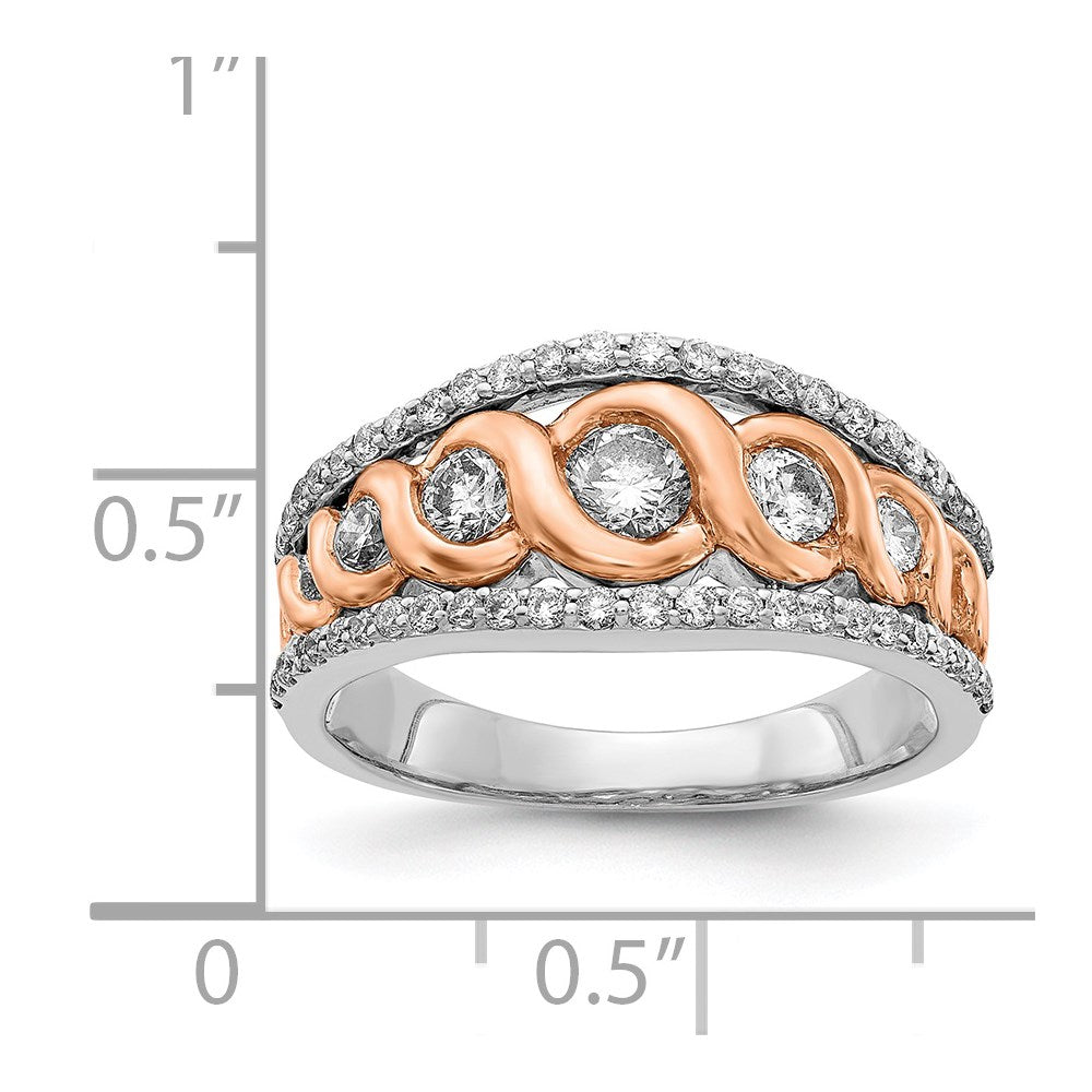 14k White/Rose Gold Real Diamond Ring