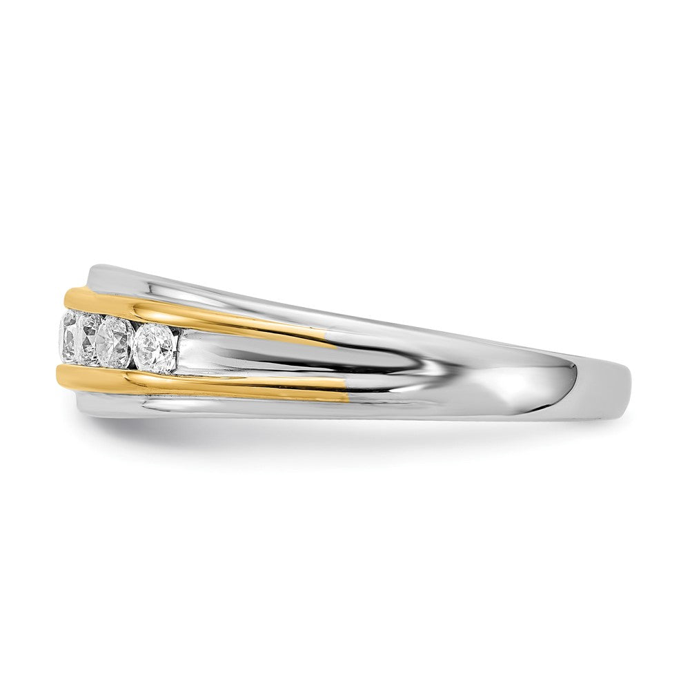 14k White & Yellow Gold Real Diamond Men's Ring