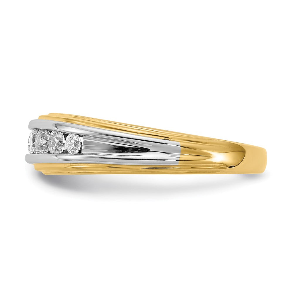 14k Yellow & White Gold Real Diamond Men's Ring