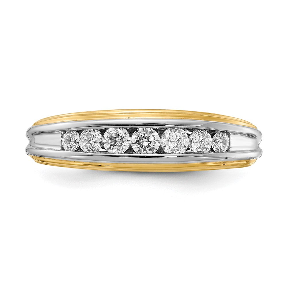 14k Yellow & White Gold Real Diamond Men's Ring