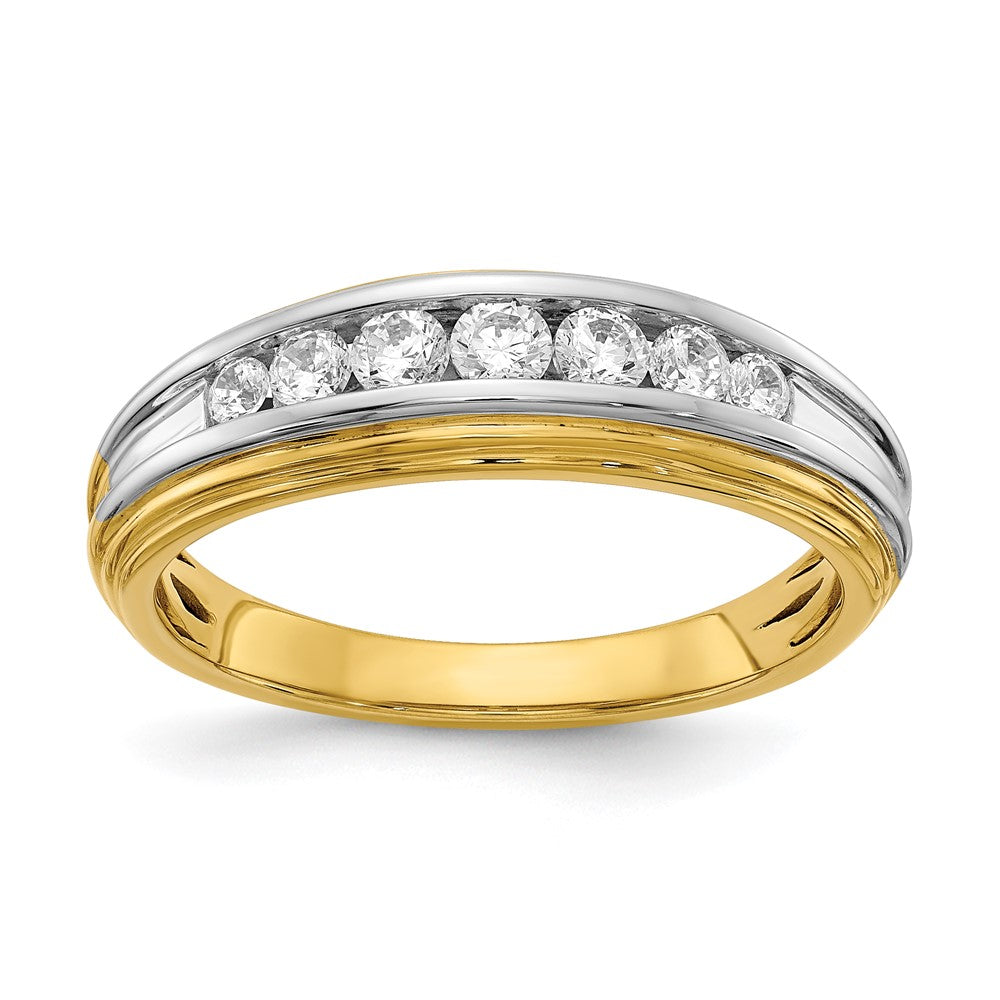 14k Yellow & White Gold Real Diamond Men's Ring