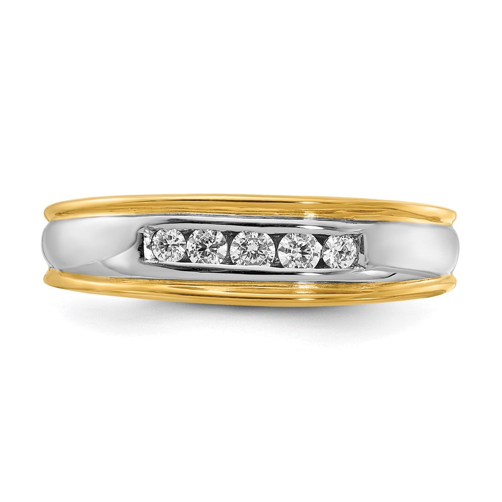 14k Yellow & White Gold Real Diamond Men's Ring