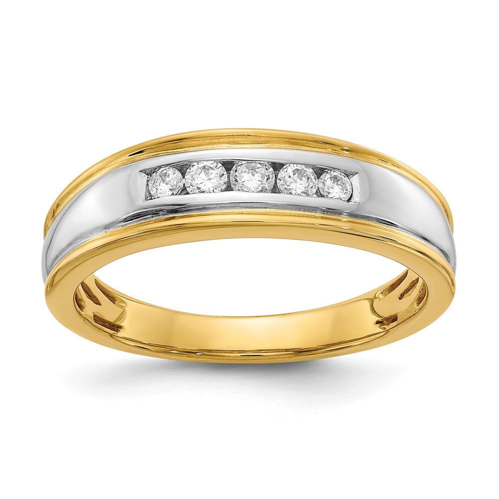 14k Yellow & White Gold Real Diamond Men's Ring