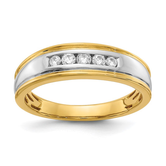 14k Yellow & White Gold Real Diamond Men's Ring