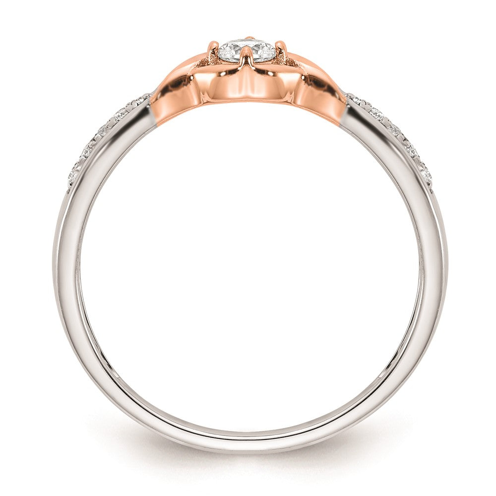 14k White & Rose Gold Real Diamond Promise Ring