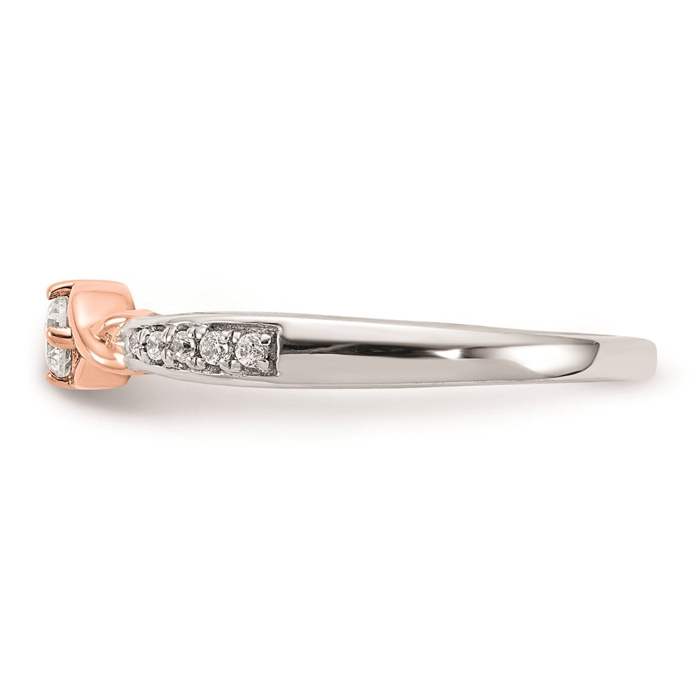 14k White & Rose Gold Real Diamond Promise Ring