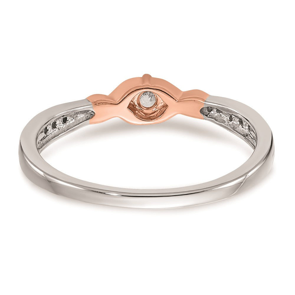 14k White & Rose Gold Real Diamond Promise Ring