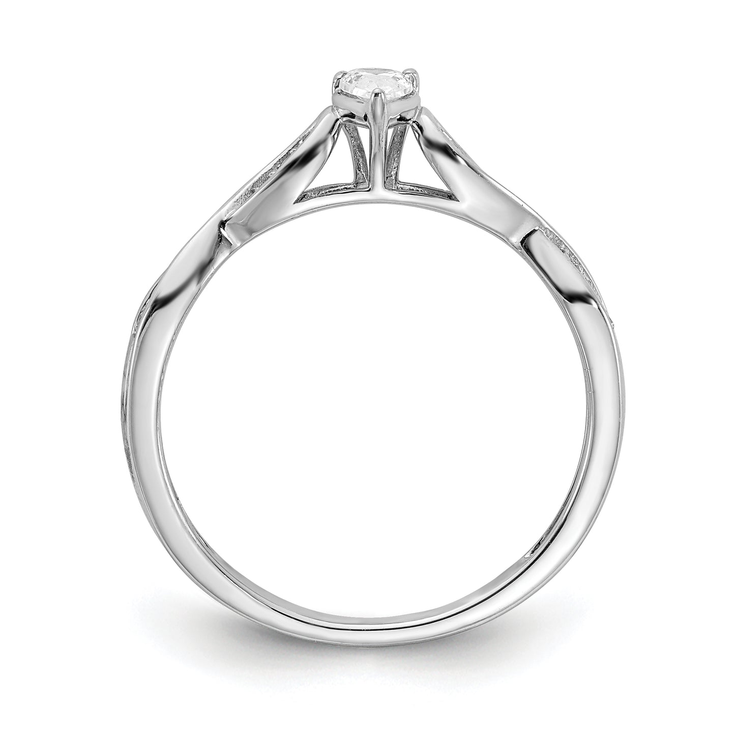 0.33ct. CZ Solid Real 14k White Gold Engagement Ring