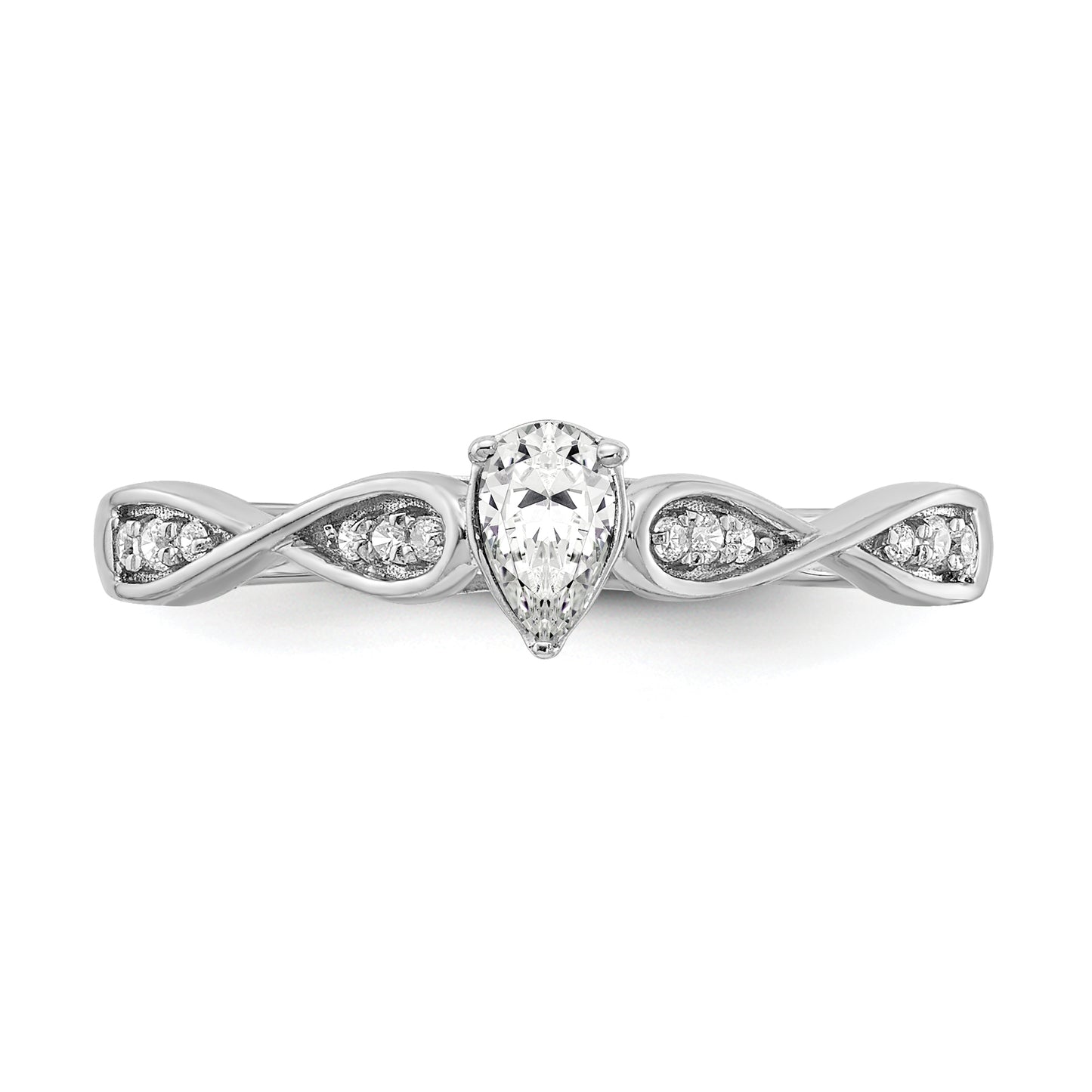 0.33ct. CZ Solid Real 14k White Gold Engagement Ring