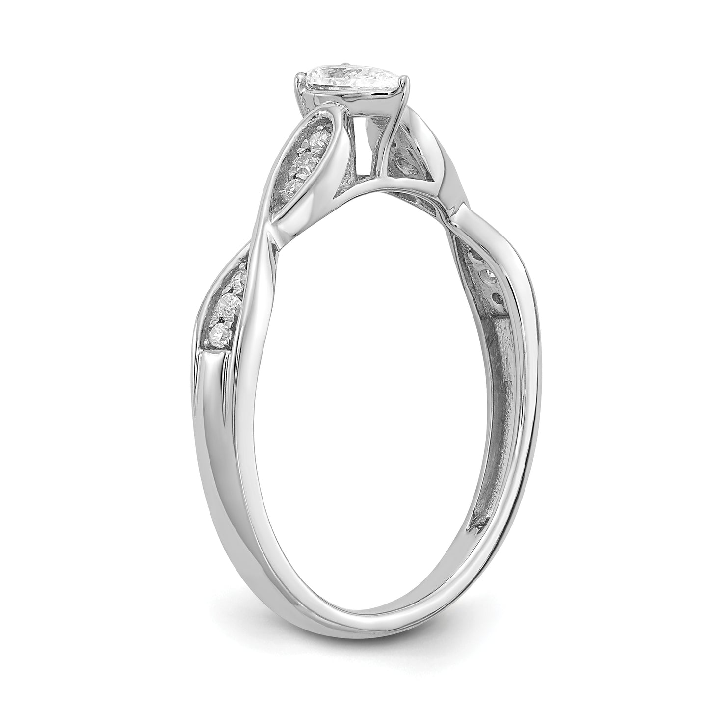 0.33ct. CZ Solid Real 14k White Gold Engagement Ring