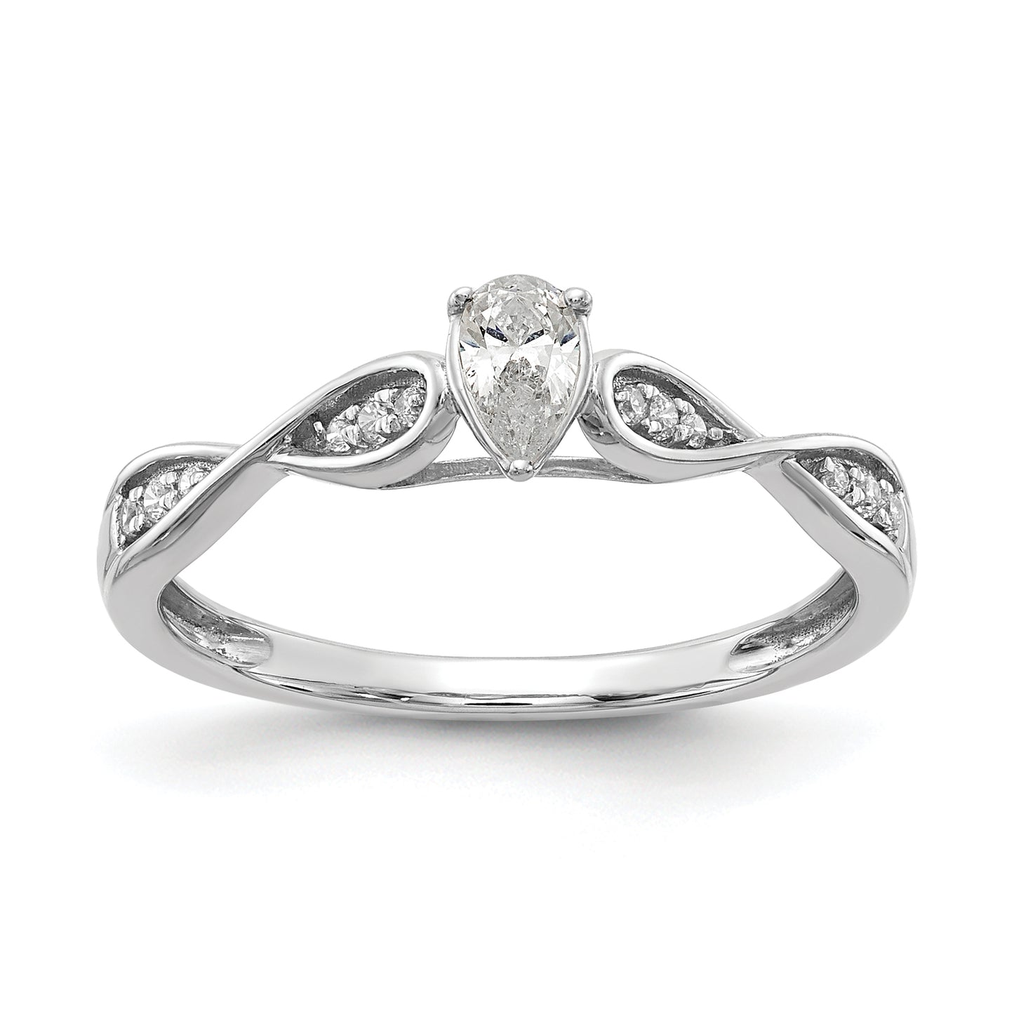 0.33ct. CZ Solid Real 14k White Gold Engagement Ring