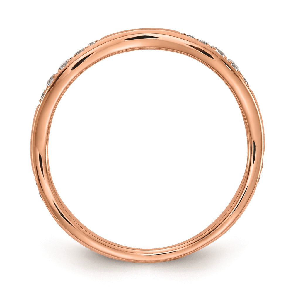 14k Rose Gold Real Diamond Wedding Band