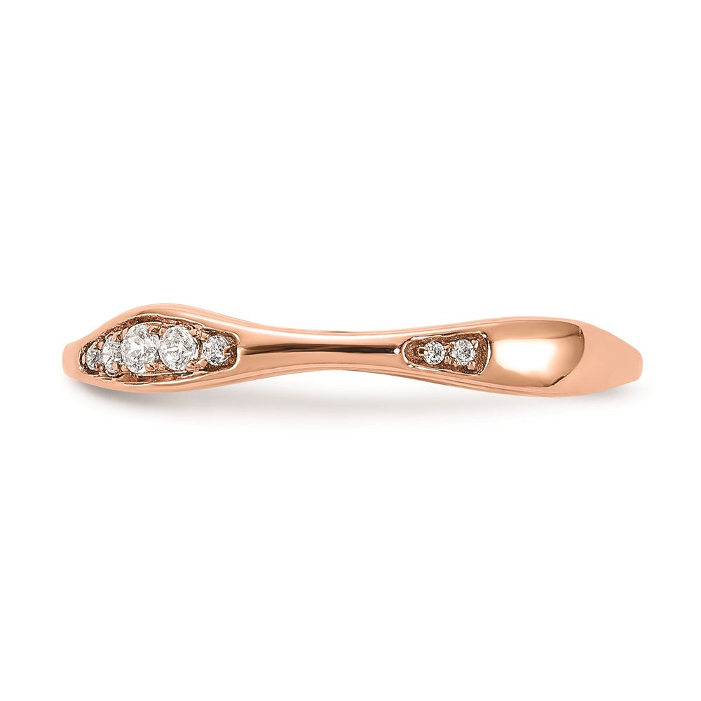 14k Rose Gold Real Diamond Wedding Band