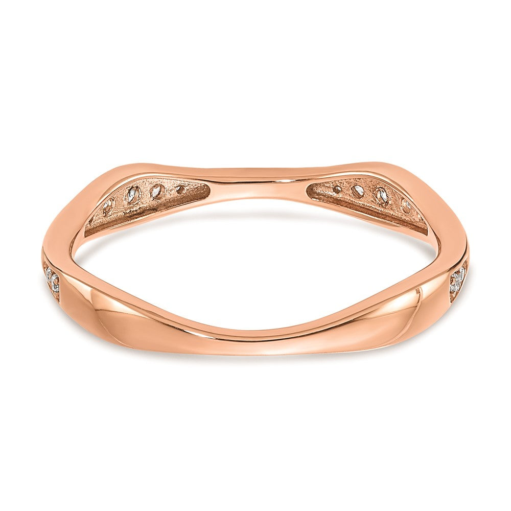 14k Rose Gold Real Diamond Wedding Band