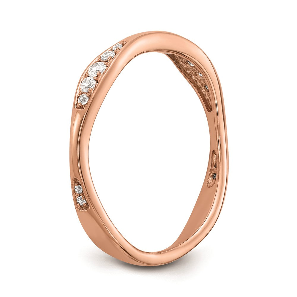 14k Rose Gold Real Diamond Wedding Band