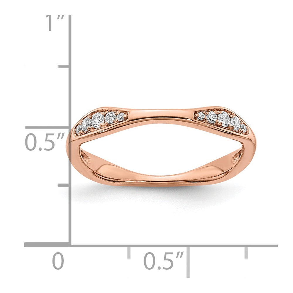 14k Rose Gold Real Diamond Wedding Band