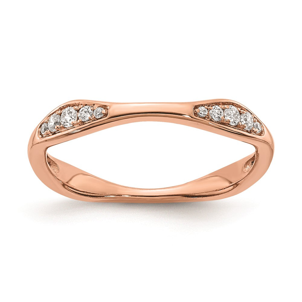 14k Rose Gold Real Diamond Wedding Band