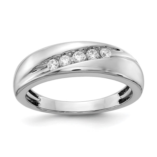 14k White Gold Real Diamond Men's Ring