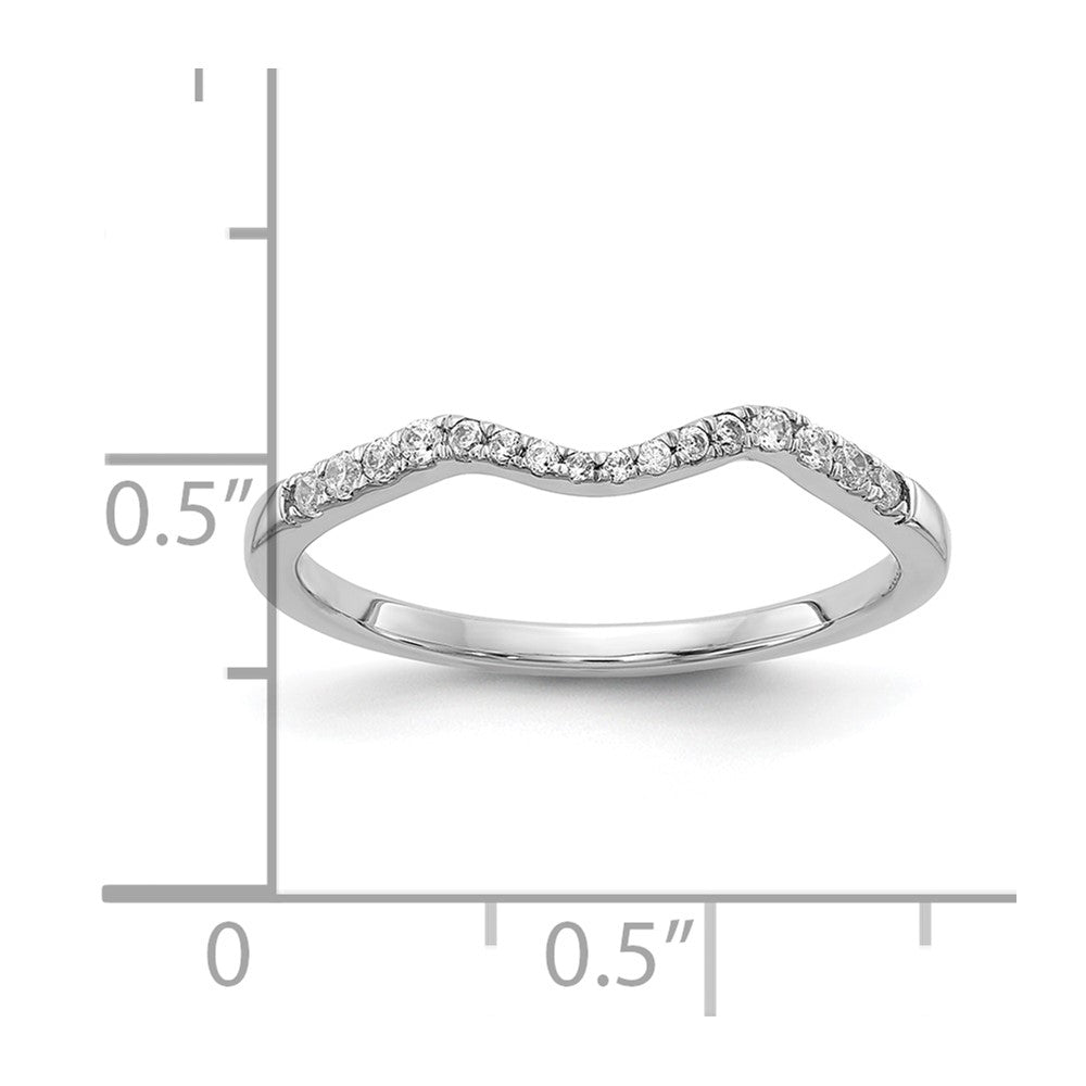 0.12ct. CZ Solid Real 14k White Gold Wedding Wedding Band Ring