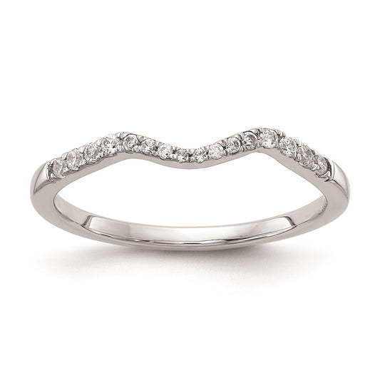 0.12ct. CZ Solid Real 14k White Gold Wedding Wedding Band Ring