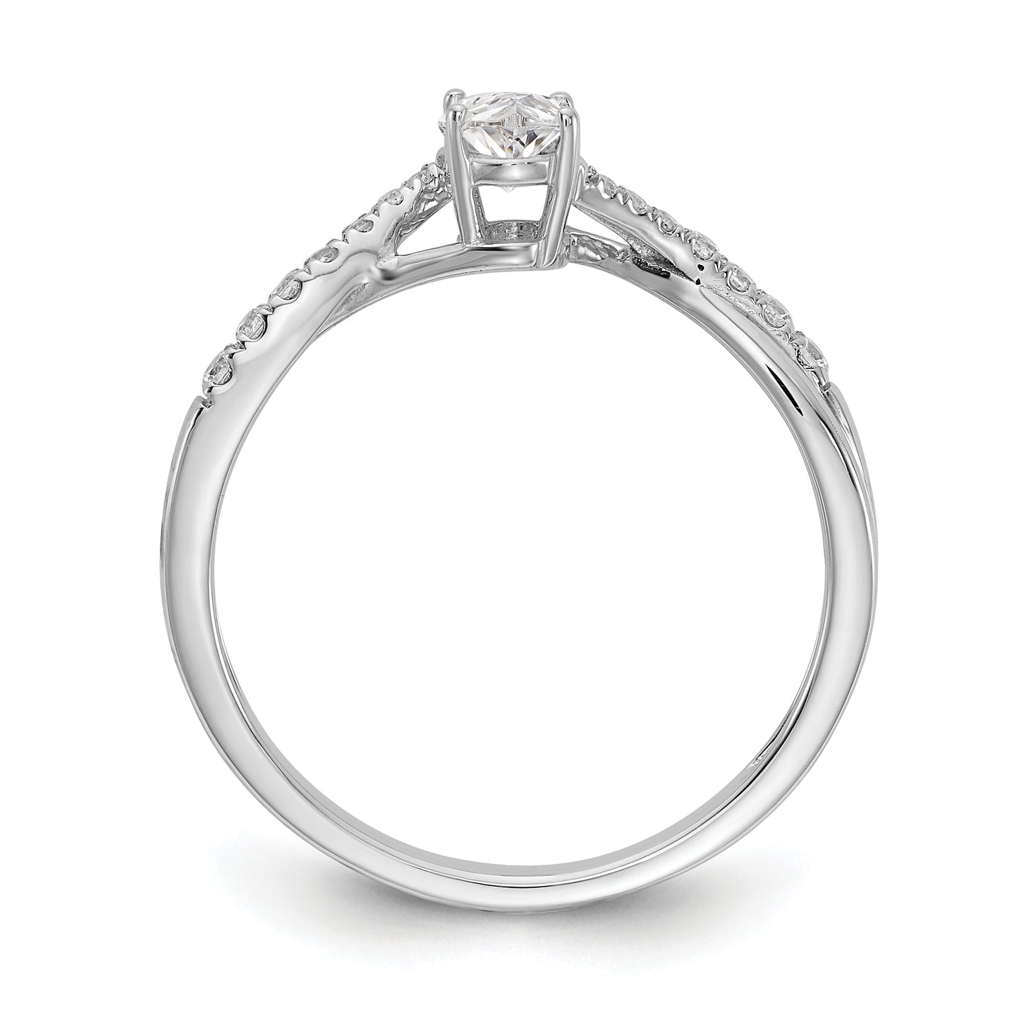 0.40ct. CZ Solid Real 14k White Gold Engagement Ring