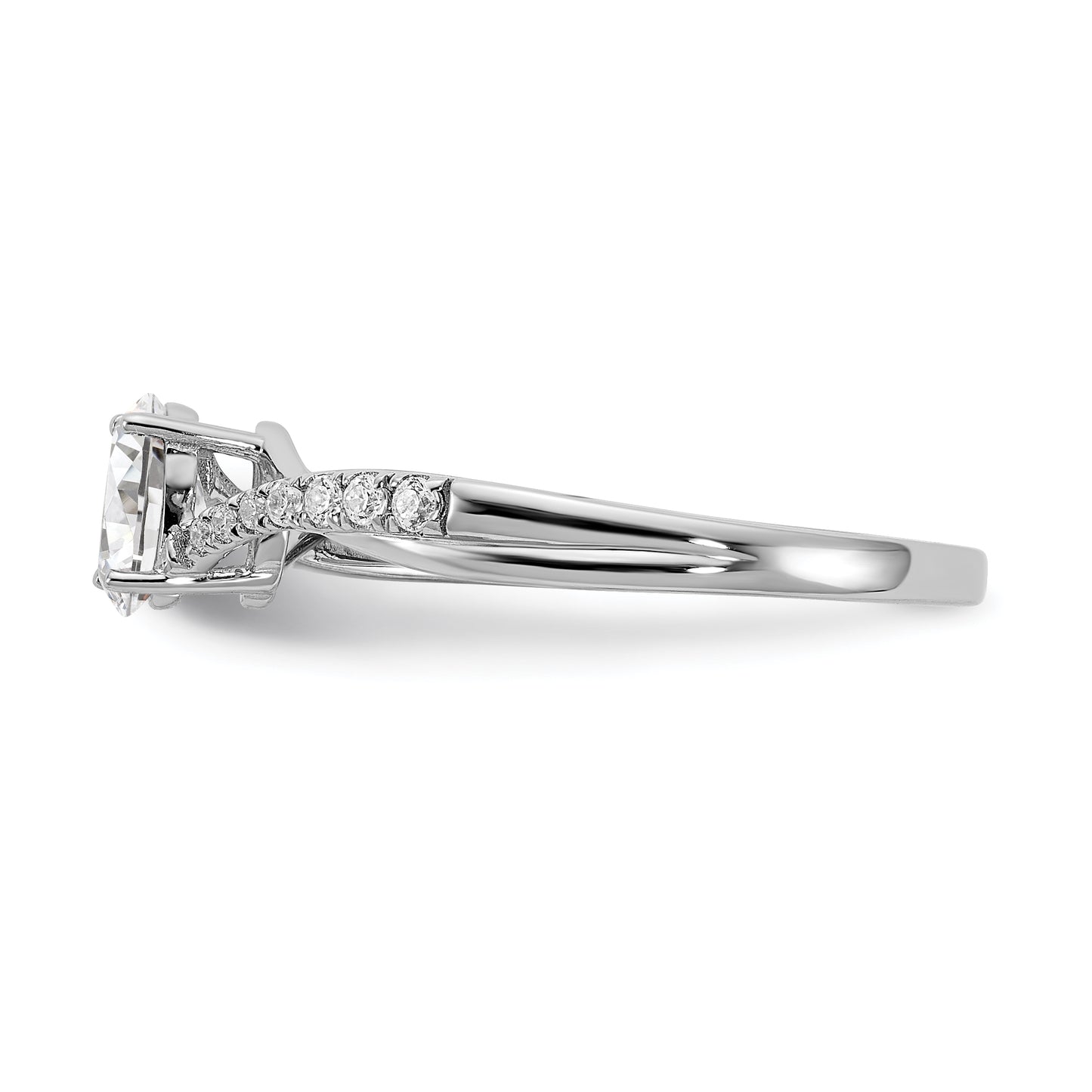 0.40ct. CZ Solid Real 14k White Gold Engagement Ring