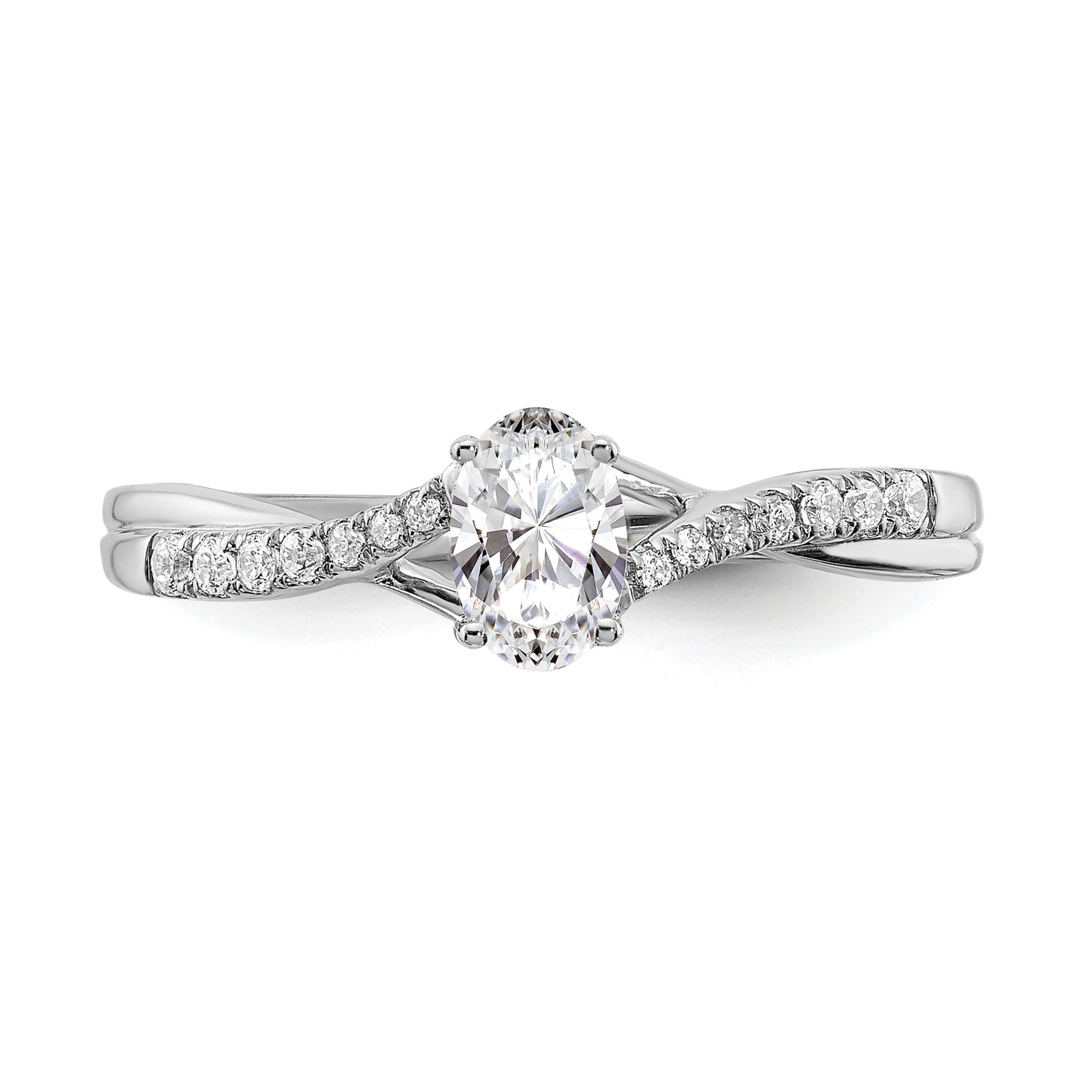 0.40ct. CZ Solid Real 14k White Gold Engagement Ring