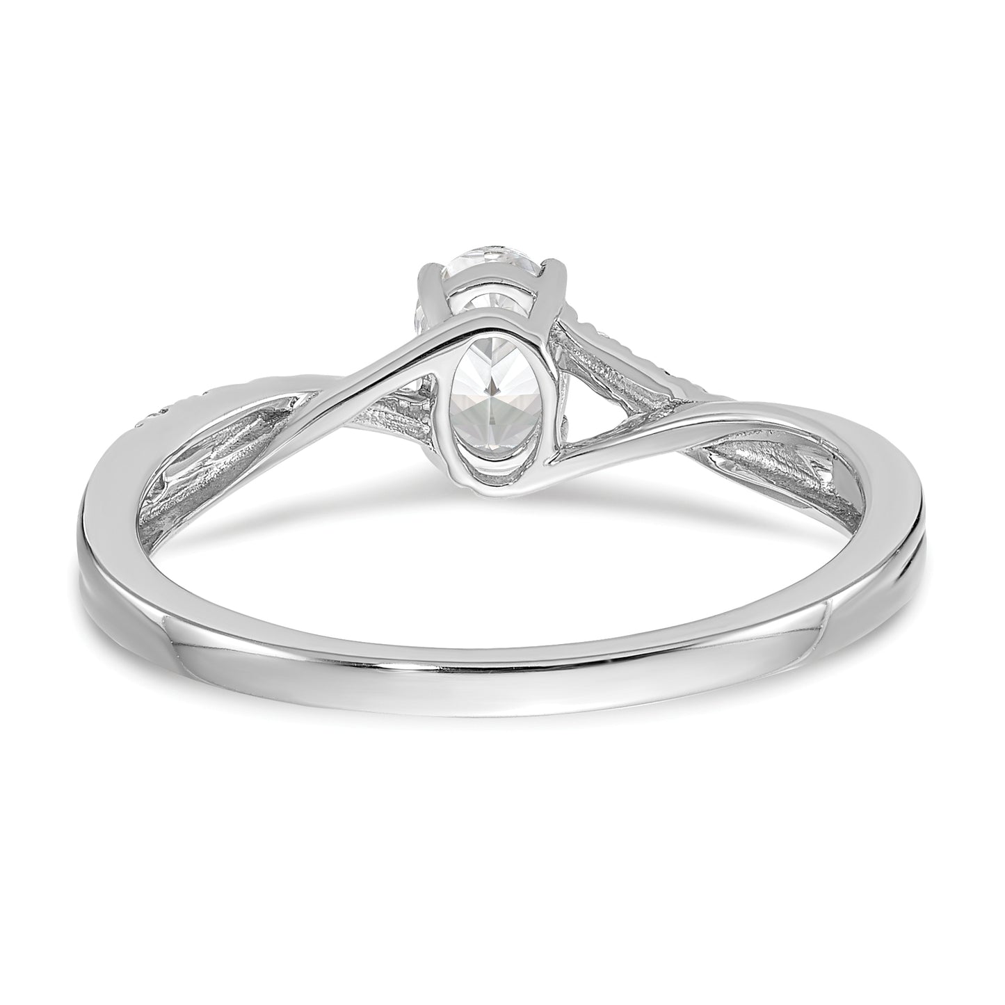 0.40ct. CZ Solid Real 14k White Gold Engagement Ring