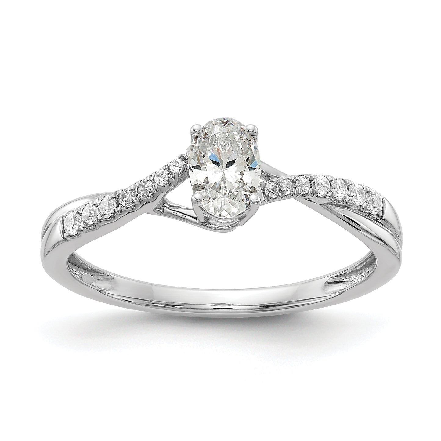 0.40ct. CZ Solid Real 14k White Gold Engagement Ring