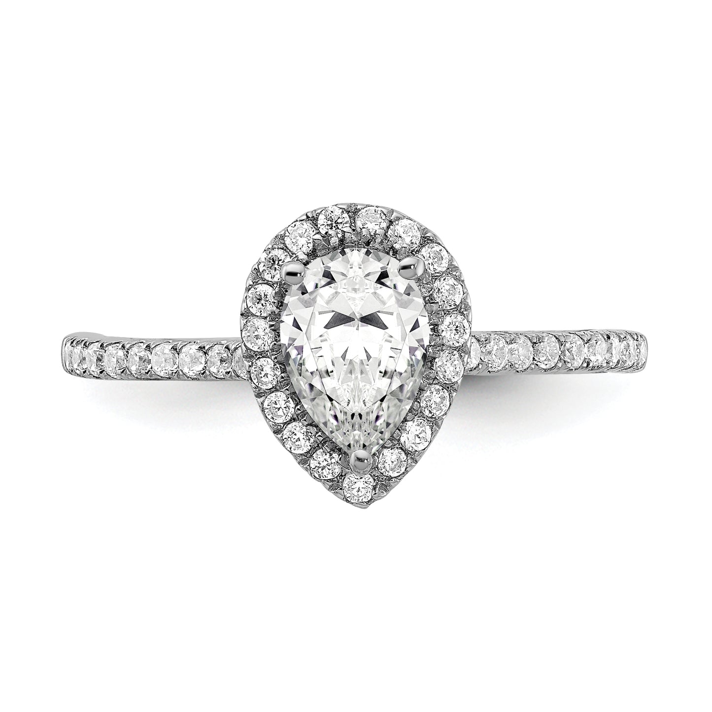 0.50ct. CZ Solid Real 14k White Gold Engagement Ring