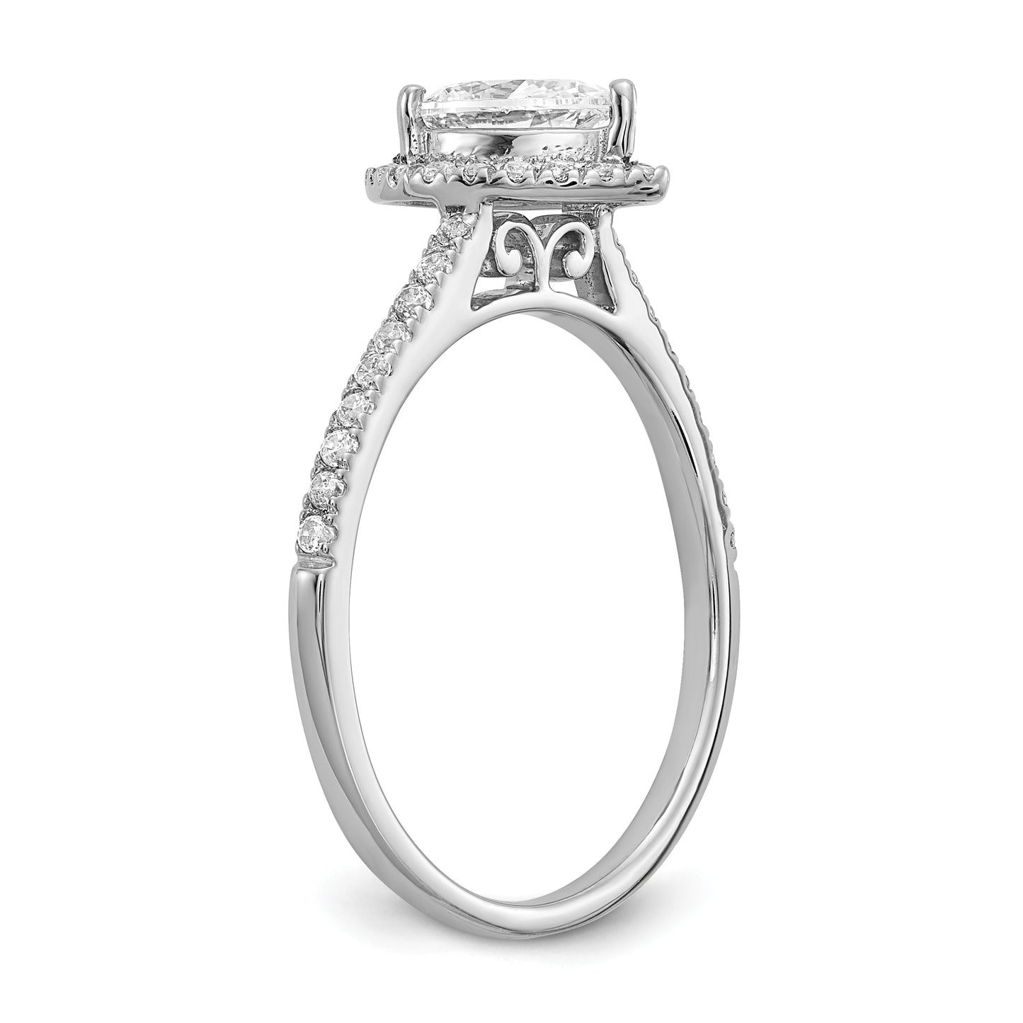 0.50ct. CZ Solid Real 14k White Gold Engagement Ring