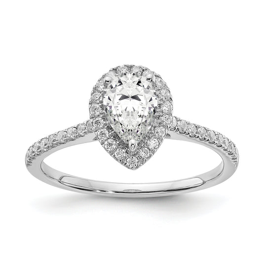 0.50ct. CZ Solid Real 14k White Gold Engagement Ring