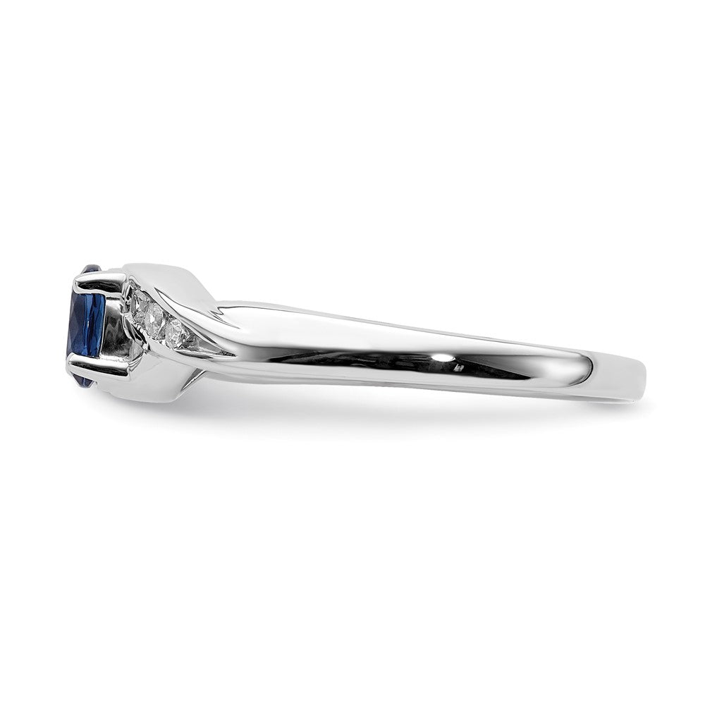 14k White Gold Oval Sapphire Real Diamond Ring