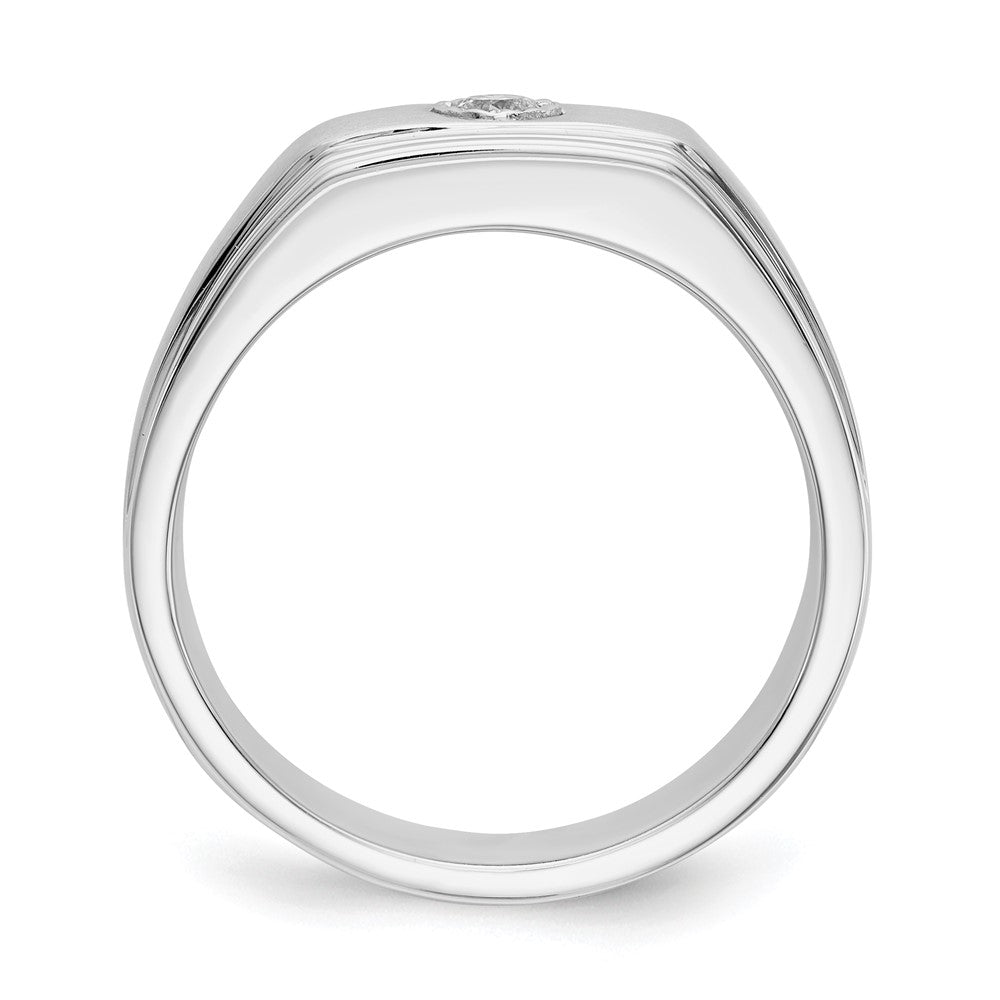 14k White Gold Real Diamond Men's Ring