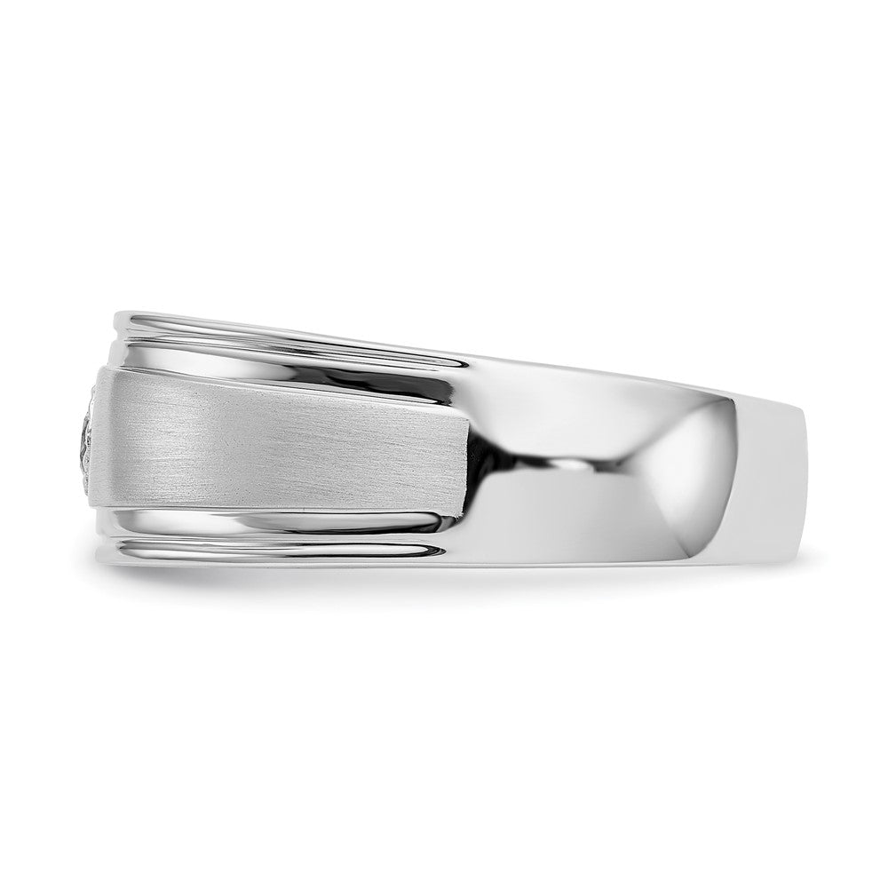 14k White Gold Real Diamond Men's Ring