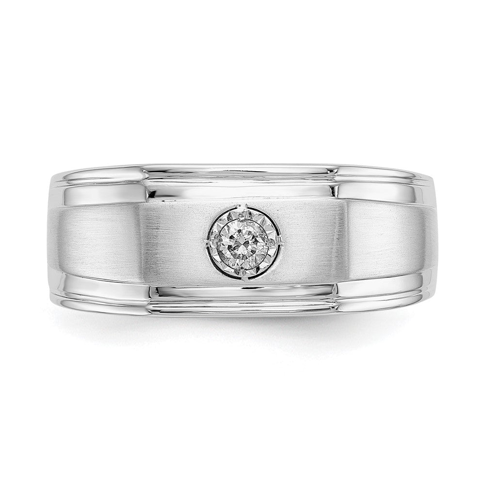 14k White Gold Real Diamond Men's Ring