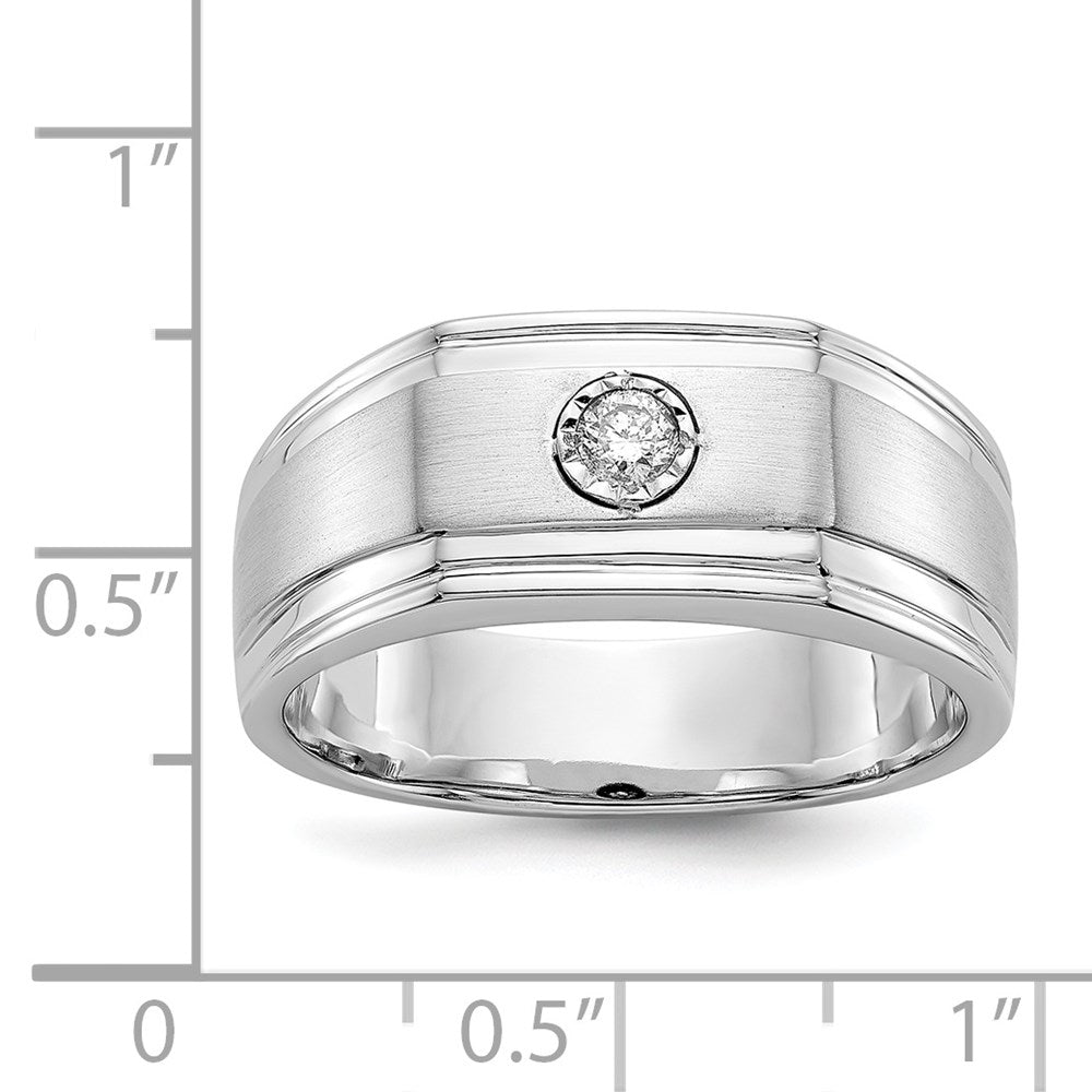 14k White Gold Real Diamond Men's Ring