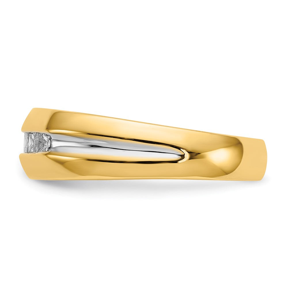 14K Yellow Gold Real Diamond Mens Ring