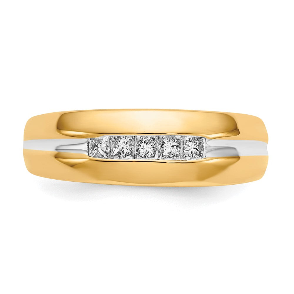 14K Yellow Gold Real Diamond Mens Ring