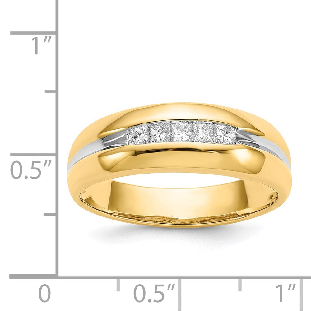 14K Yellow Gold Real Diamond Mens Ring